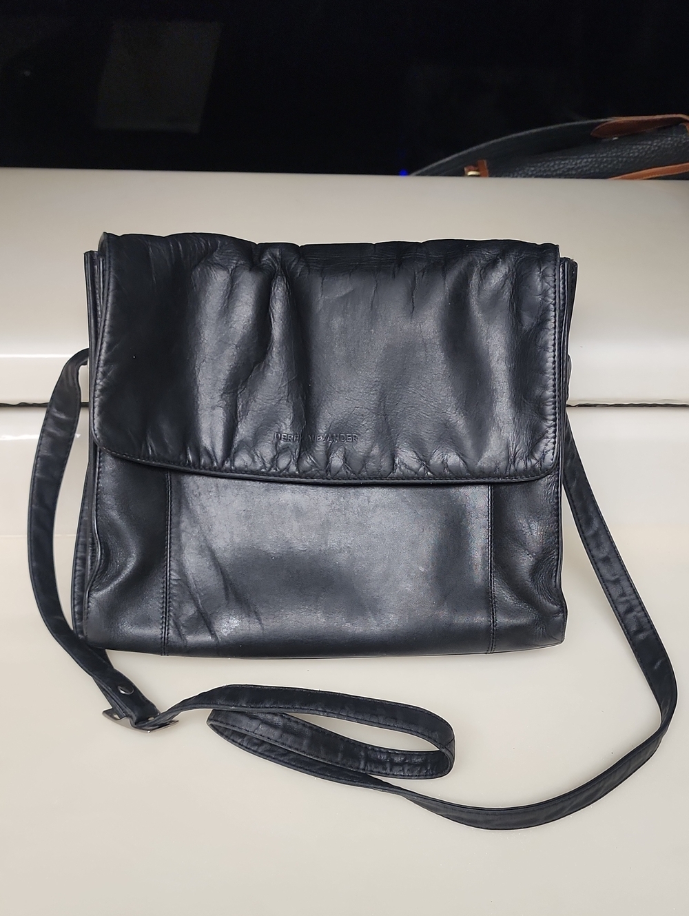 Derek Alexander Black 100  Leather Handbag - Embossed Logo